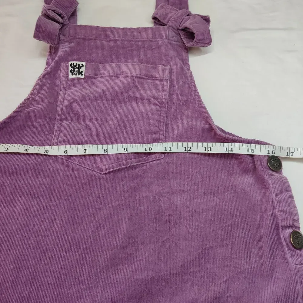 Lucy & Yak Mini Pini Corduroy Overall Pinafore Jumper Dress Medium Grape Purple - Picture 12 of 13